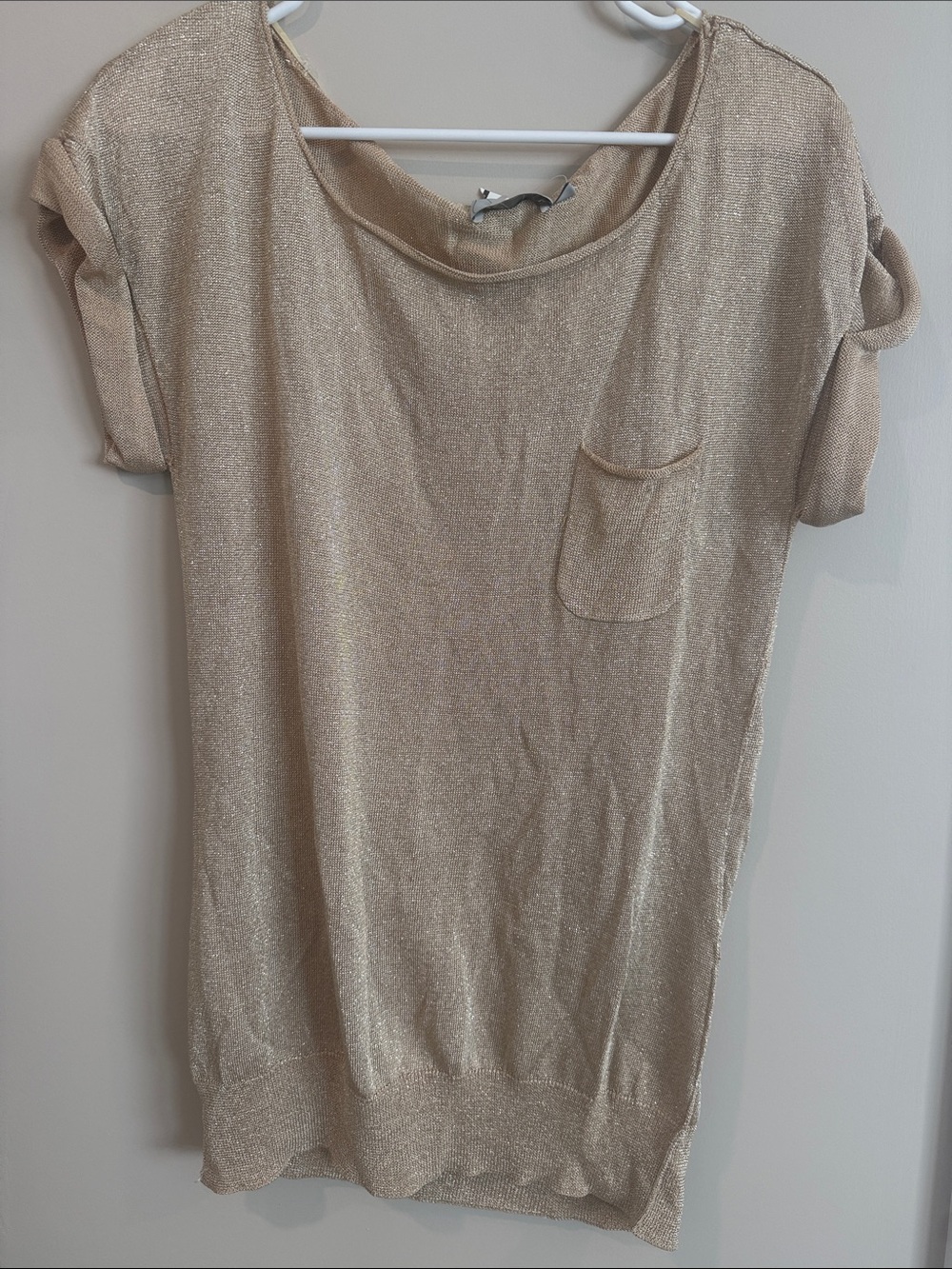 Michael Stars Gold Short-Sleeve Knit Pocket Top - Women's